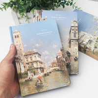 Vente en gros de cahier d'art d'architecture de paysage simple et créatif, couleur, page intérieure, illustration, bloc-notes pour étudiant