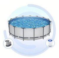 Familien-Rundpool aus Stahl 3,05m X 76cm Kinder-Garten-Hinterhof-Pool Oberirdischer Metallrahmen-Swimmingpool für Erwachsene