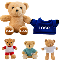 Boneka Beruang Teddy Plush Sublimasi Grosir yang Dapat Disesuaikan dengan Kaos Polos untuk Branding Logo