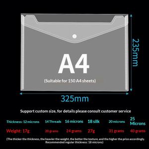 Busta Portadocumenti Personalizzata con Bottone a Pressione, Trasparente, in PP Spesso, Formato A4/A5, per Archiviazione Documenti e <span class=keywords><strong>Biglietti</strong></span> - Product Image 2
