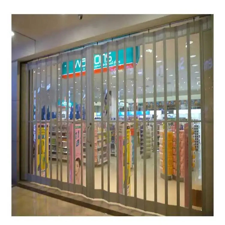 Neue Kristall-PVC-Klapptür Schaufenster Polycarbonat-Schiebetüren günstig Kunststoff-Aluminium-Raster Akkordeon-Türen Fabrik