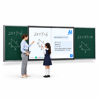 Tableau interactif intelligent ABA 86 pouces, double système d'exploitation, tableau noir interactif, 4K, 20 points tactiles pour la salle de classe