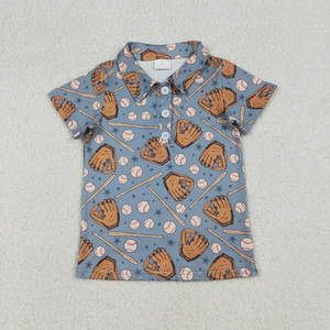 Ropa de Verano para Niños Pequeños al por Mayor, Camisetas Polo con Estampado de Béisbol, Manga Corta, Cuello Solapa, Boutique - Product Image 2