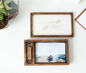 Wooden Lovely Gift Box Photo Packaging Wooden Storage Memory Wedding Box as a Gift