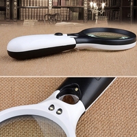 Mini Portable 3-45X Handheld Reading Visual Magnifier with 3 LED Light