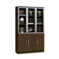 Armoire d'information de bureau sur pied Armoire de classement de stockage de thé avec fond de bureau Boss Bibliothèque Style panneau de bois
