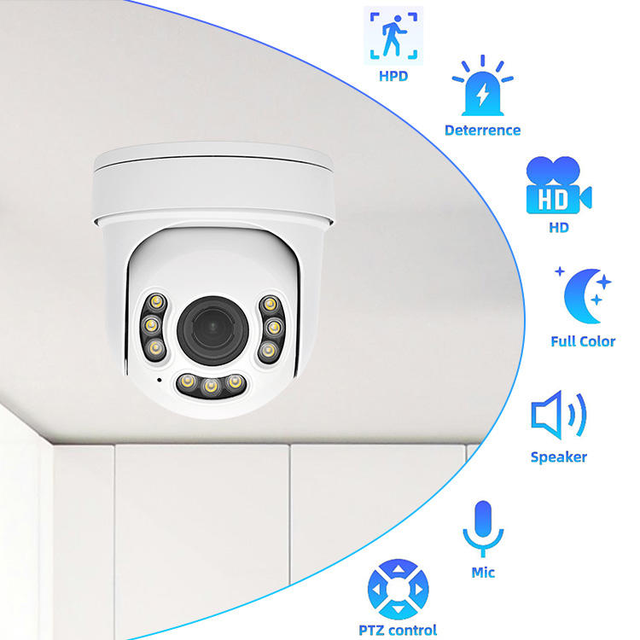 Full HD 5MP Digital Camera 5X Optical Zoom Auto-Focus Mini Dome Camera Dual Light