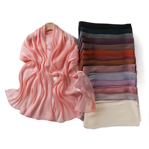 Zifeng OEM Foulard long uni en soie fine et <span class=keywords><strong>satin</strong></span> froissé, effet gaze, pour femme musulmane, Hijab et Turban brillant - Product Image 3