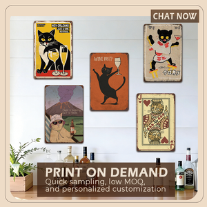 Letrero Metálico Personalizado con Diseños de Animales Vintage, Decoración de Pared Retro con Impresión UV <span class=keywords><strong>para</strong></span> Pub, Hogar, Baño, Póster de Hojalata - Product Image 3