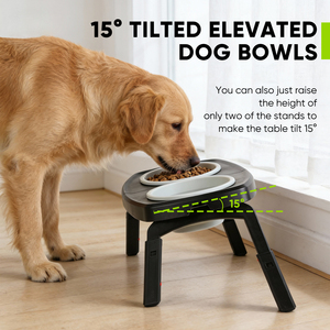 Comedero para Perros de Silicona y ABS, Ajustable en Altura, con Marco de Plástico, 3 Alturas, 2 Tazones Plegables de Silicona - Product Image 3