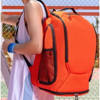 Sac à dos de sport multifonctionnel personnalisable avec logo, pour basket-ball, badminton, étudiants, grande capacité, imperméable, avec bretelles à coussin d'air