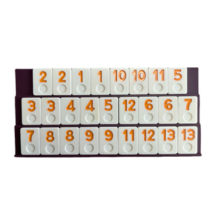 <span class=keywords><strong>Jeu</strong></span> <span class=keywords><strong>de</strong></span> tuiles <span class=keywords><strong>de</strong></span> rami <span class=keywords><strong>de</strong></span> luxe personnalisées avec supports <span class=keywords><strong>de</strong></span> domino en plastique pour divertissement en famille - Product Image 6
