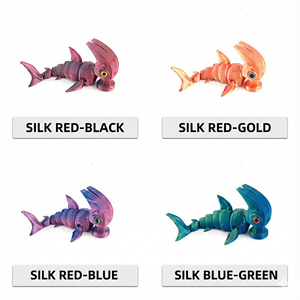 3D Printed Unisex Hammer Shark Joint Movable Toy Model Cute Animal-themed Creative Toy Ornament for Kids 7-12m Made Plastic - Product Image 2
