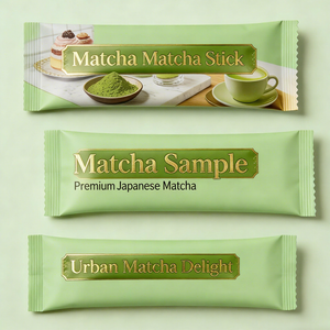 Stick pack bustina stampata 2g vuota in alluminio laminato 3 lati saldati per polvere matcha monodose - Product Image 2