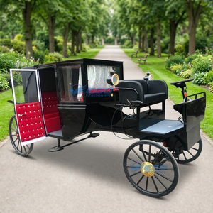Wagon électrique de tourisme de style classique vintage noir, type calèche royale, de style européen, véhicule de tourisme personnalisé à vendre - Product Image 1