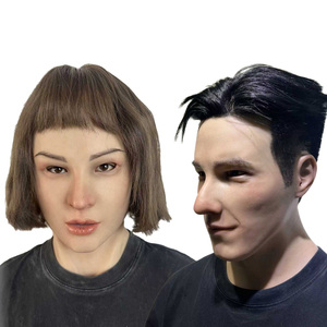 Masque facial humain réaliste en silicone avec cheveux |   Masque complet doux pour homme et femme pour un usage quotidien et un maquillage naturel - Product Image 1