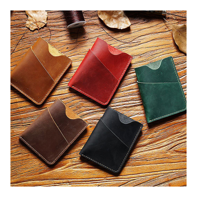 Custom RFID Blocking Front Pocket Genuine Leather Slim Wallet with Money Clip