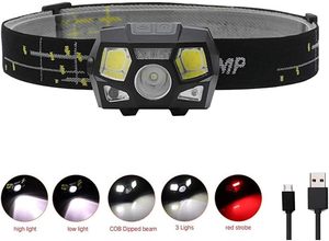 500 Lumen <b>Led</b> Headlamp <b>Motion</b> <b>Sensor</b> Ultra Bright Hard Hat Head Lamp Powerful Usb Rechargeable Waterproof Work <b>Light</b> 5Modes WADE - Product Image 6