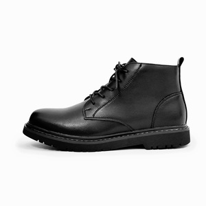 Botas de Cuero Genuino Minimalistas 2026 con Punta Redonda y Caña Alta, Botas de Tobillo Negras Formales de Negocios para Hombre - Product Image 5