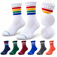 Chaussettes de sport respirantes à panneaux en maille, chaussettes ventilées pour le squash, le badminton, l'entraînement des juniors, plusieurs options de couleurs