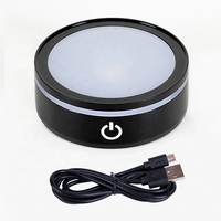 Base Luminosa USB con Display a Colori Rotondo a 7 LED, Luce Notturna Multicolore, Lampada LED Colorata Elettronica per Soggiorno