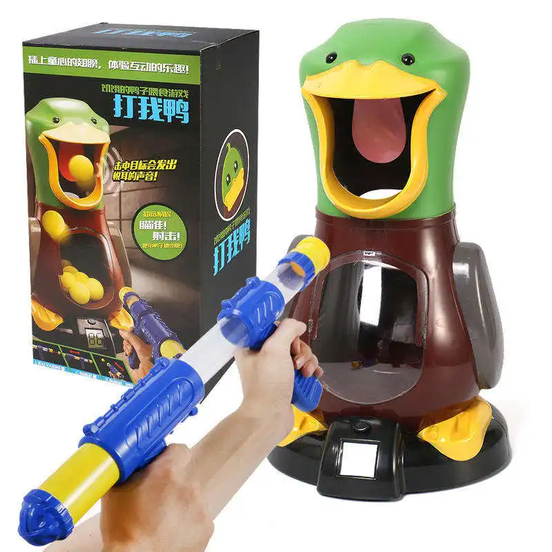बच्चों की शूटिंग खिलौना लड़के प्रतिस्पर्धी खेल प्यारा बतख प्रोप्स नरम बुलेट बंदूक खिलौने प्लास्टिक बतख शूटिंग