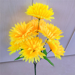 Cheap 7 Heads Silk Funeral <strong>Flower</strong> <strong>Artificial</strong> Chrysanthemum Bouquet <strong>for</strong> <strong>Graves</strong> - Product Image 5
