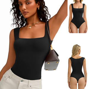 Tute da <span class=keywords><strong>donna</strong></span> tute da <span class=keywords><strong>donna</strong></span> Sexy Body a collo quadrato Body Body a doppia fodera canotta morbido - Product Image 1