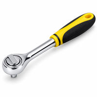 Clé à cliquet à tête ronde réversible, poignée ergonomique antidérapante en caoutchouc pour outils de réparation automobile