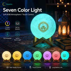 Haut-parleur Coran rechargeable SQ168, Coran complet, carte TF 8 Go, 17 langues, 15 récitants, lumière sept couleurs, contrôle par application - Product Image 3