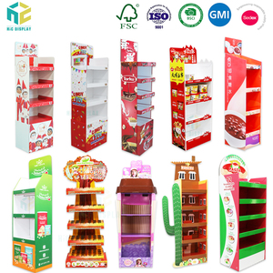 Exhibidores de Cartón Corrugado Personalizados para Piso, Exhibidores de Productos para Tiendas Minoristas, Estantes de Exhibición en Torre para Supermercados - Product Image 1