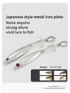 Spécialisé dans les leurres métalliques en forme de maquereau pour la pêche au lancer en bord de mer, leurres longue portée avec paillettes rotatives - Product Image 2