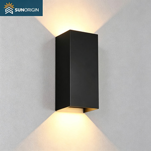 Lampes murales extérieures modernes 35W, étanches, en aluminium noir, 2*GU10, éclairage haut et bas, montage mural extérieur - Product Image 4
