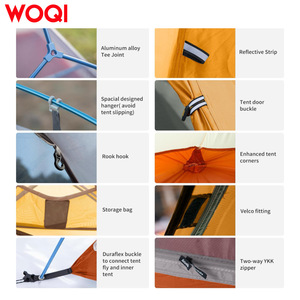 Tente de camping Woqi 210x125x105 cm, légère, double couche, 3 saisons, imperméable, pour 1-2 personnes, randonnée en plein air - Product Image 5