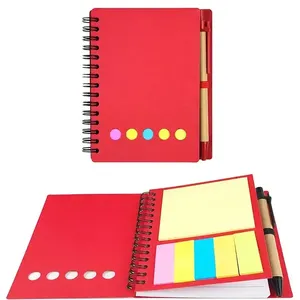 Factory Custom A6 Loose Leaf <b>Mini</b> <b>Notebooks</b> Self-Adhesive Colorful Sticky Notes Index Tab Paper Pads with Pen - Product Image 3