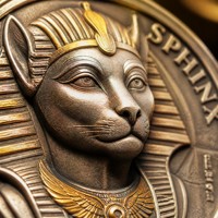 Pièce de monnaie commémorative égyptienne personnalisée en 3D à grand relief, Sphinx, en bronze antique, pièce de défi Grande Pyramide pour cadeau de luxe