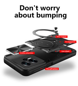 Funda Protectora para Teléfono con Soporte Magnético Deslizante para CD, Fabricada en TPU y PC, para Redmi Note 11T Pro 5G/11T Pro + 5G/POCO X4 GT 5G - Product Image 5
