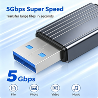 Lector de Tarjetas Micro SD USB 3.0 TF de Alta Velocidad 5Gbps, Mini Lector de Aluminio, Plug and Play, DC para Teléfono Móvil, Laptop, Cámara