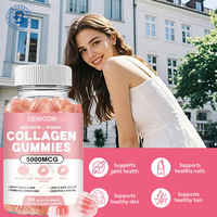 Bonbons gélifiés au collagène en marque privée OEM, végétaliens, halal, sans sucre, supplément de vitamines, gommes au collagène pour les cheveux, la peau et les ongles