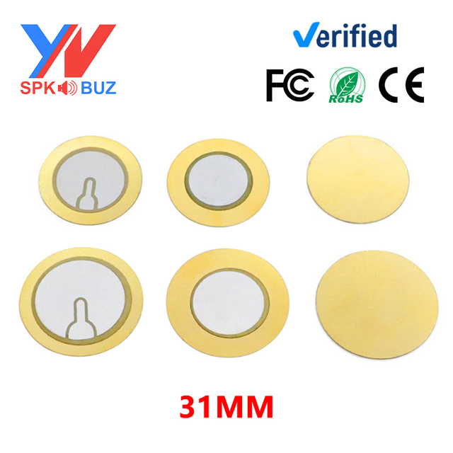 31mm 31x0.35mm Piezo Ceramic Brass Chip Sheet High Performance Buzzer Acoustic Element 2900500Hz Intelligent Consumer