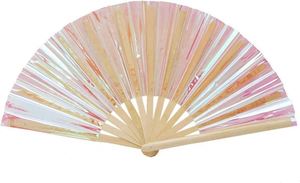 พัดมือไม้ไผ่แบบกำหนดเอง PVC ลายแฟนตาซีเหลือบรุ้งสีสันสดใส รุ่น Exclusive Lucid Warrior Fluid Fantasy สำหรับเทศกาล - Product Image 4