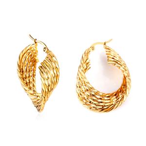 New <b>Fashion</b> Minimalism Waterproof 18k PVD Gold Plated Stainless Steel Jewelry Hollow Circle <b>Hoop</b> <b>Earrings</b> for Women - Product Image 1
