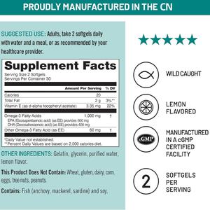 Nuevo Omega 3 en Cápsulas de Gelatina Blanda, Apoyo Inmunológico, Salud Cerebral para Adultos, Suplemento de Aceite de Pescado Omega 3 - Product Image 3