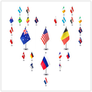 En gros 14*21cm <span class=keywords><strong>pas</strong></span> <span class=keywords><strong>cher</strong></span> Mini impression tous les pays drapeau de Table National avec poteau en métal décoration de Table personnalisée <span class=keywords><strong>Espagne</strong></span> drapeau de bureau - Product Image 3