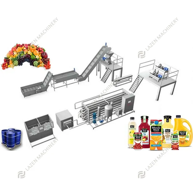 Máquina de exprimidor de frutas, máquina de procesamiento de jugo personalizada con varias líneas de producción