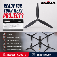 Hélice GEMFAN 17X8X3 pour drone à charge lourde, 17 pouces, 3 pales, fibre de verre et nylon, pas de 8 pouces, haute capacité de charge pour drone quadricoptère de 10-12 kg