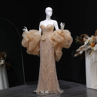 Robe de soirée sirène de luxe Lsz436 avec cape châle, ornée de perles, décolleté cœur, pour femmes, occasions formelles, Jancember