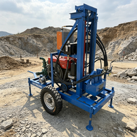 Machine de forage hydraulique portable diesel Liyo 150 22HP 25HP, mini-foreuse de puits d'eau de 100 à 150 m pour l'approvisionnement en eau des fermes
