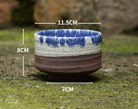 Pot de fleurs en céramique fait main pour plantes succulentes, avec trou de drainage, capacité 3-5L, origine Zhejiang, grande ouverture, sable violet, design triangle prune orchidée