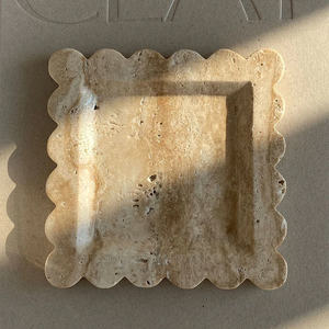 Français rétro marbre Onyx bord festonné bijoux fourre-tout aromathérapie plateau concepteur Ins Style stockage décor à la maison salon - Product Image 2